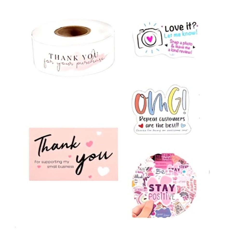 Stickers |  Pack of 5 different Stickers and Thank You Cards